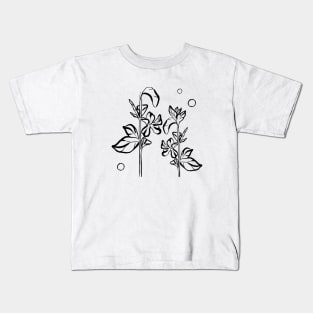 Spring flowers line drawing Kids T-Shirt